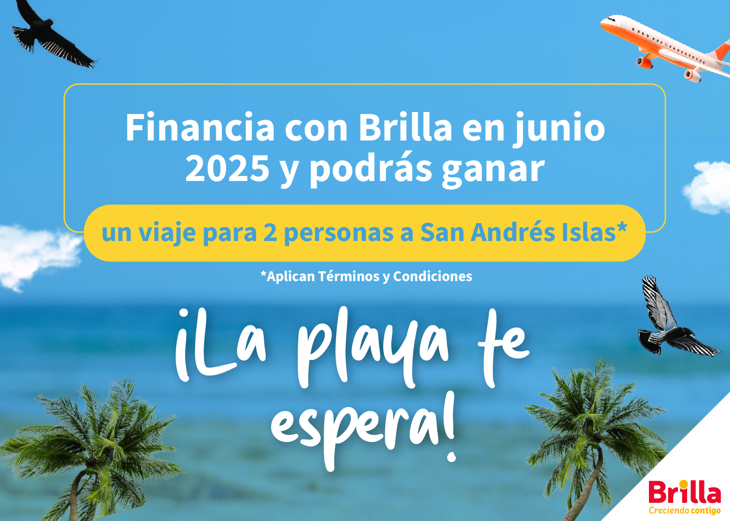 Campana Playa a la vista con Brilla: tu financiación podría llevarte a San Andrés