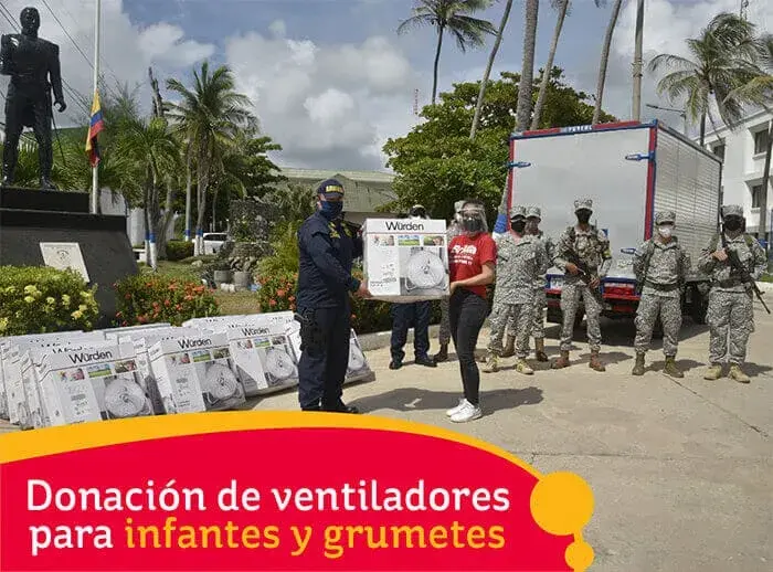 Donación de ventiladores para infantes y grumetes