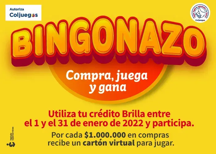 Recibe un cartón para participar por cada millón en compras con Cupo Brilla